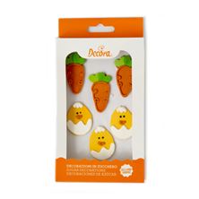 Picture of 5CM ASS SUGAR CARROTS &CHICKS X 6 PCS